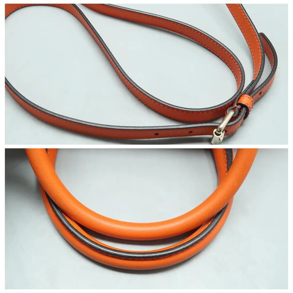 GUCCI Orange Leather Satchel 665-060525 - Picture 8 of 12